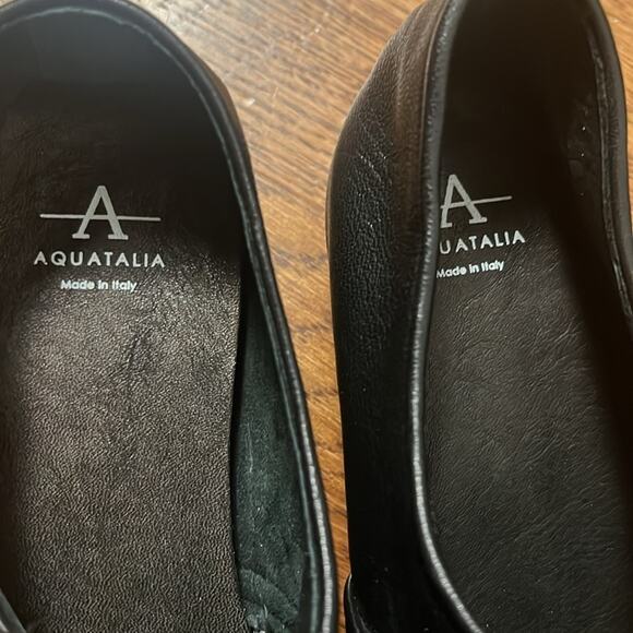 Aquatalia Revy Black Leather Loafers Size Women's 7.5 - Picture 3 of 8